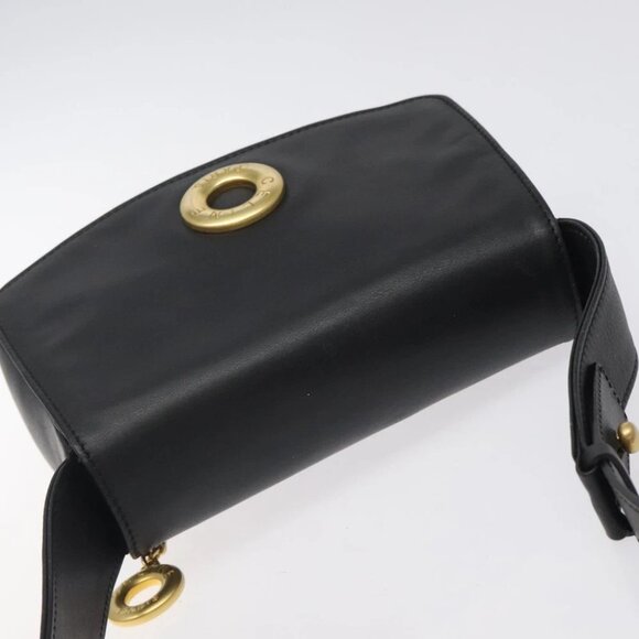 CELINE Hand Bag Leather 2way Black Gold Auth 122163 - Picture 7 of 16